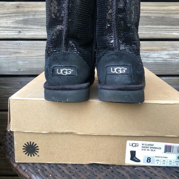 Black Ugg Classic Short Sparkle - Picture 8 of 10